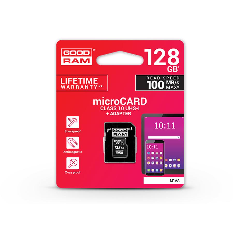Image of 128 GB microSDXC™ UHS-I U1 Class 10 memóriakártya 100/10 + SD adapter