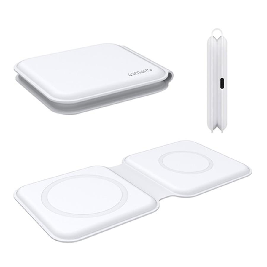 Image of 4smarts UltiMAG Magsafe Duo vezeték nélküli töltő 15W, fehér