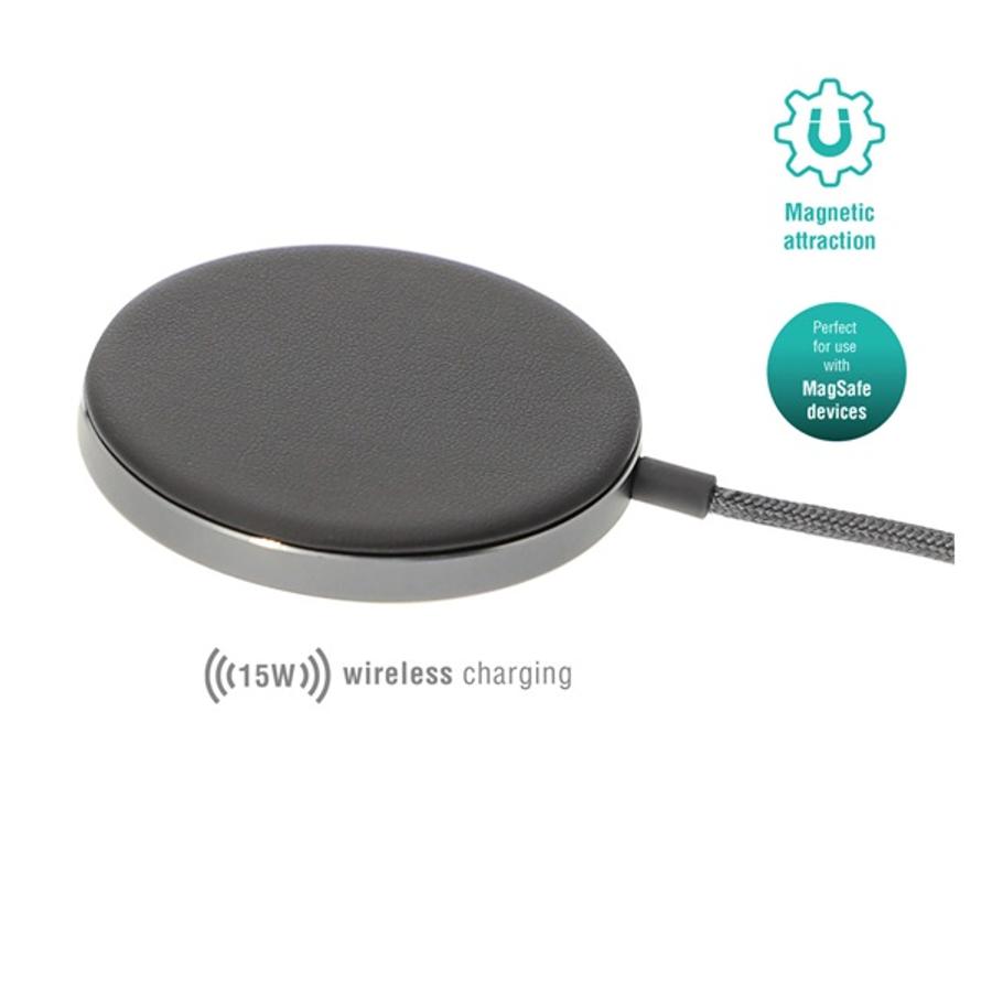 Image of 4smarts UltiMAG Puck Magsafe vezeték nélküli töltő 15W, szürke